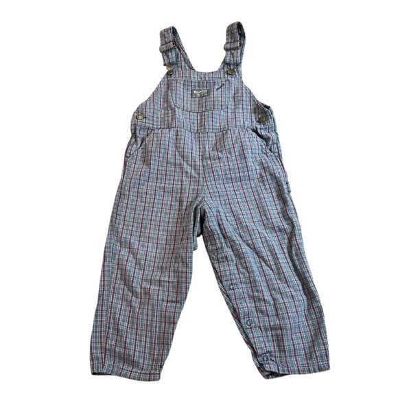 OshKosh B'gosh Other - Vintage‎ OshKosh B’gosh Vestbak Plaid Overalls – 18–24M (Est.)